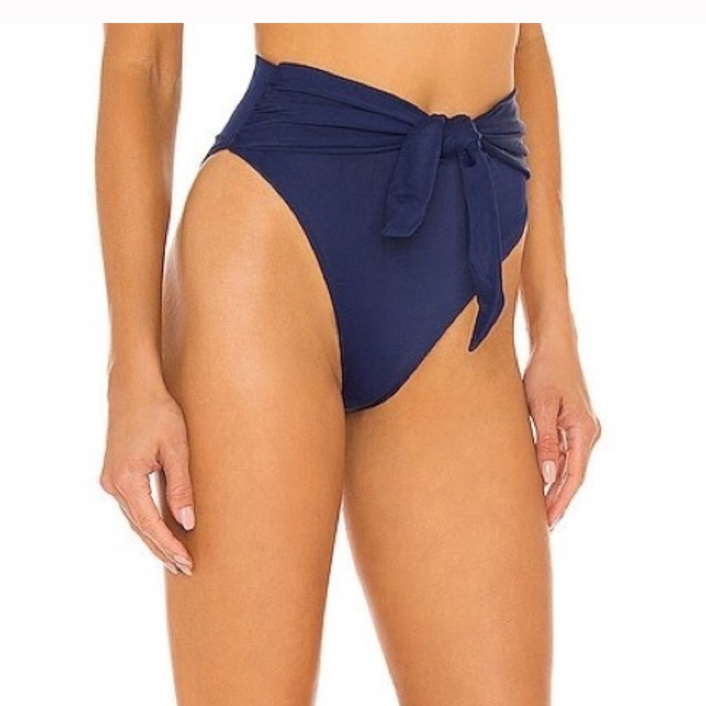 AUGA BENDITA HIGH WAISTED ISABELLA PORA TIE BOTTOM NAVY